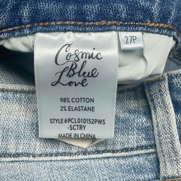 Cosmic Blue Love Sanctuary Wash Adrianne Cropped Boyfriend Jeans - Petite - Picture 8 of 8